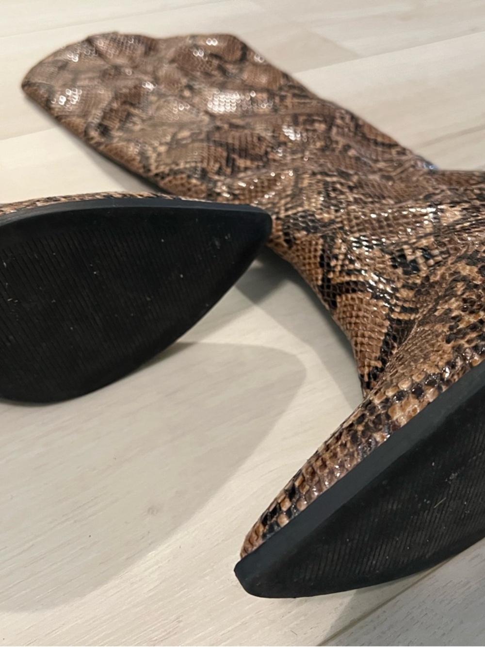 The Drop 🔥🔥Brown Snake-Print Mid-Calf Block Heel 🚨 HALF OFF SALE ENDS MONDAY - Picture 5 of 6